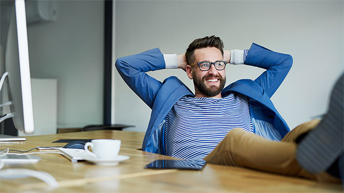 Mann bei der Kaffeepause. Mann bei der Kaffeepause.