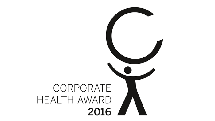 Auszeichnung des Corporate Health Award 2016. Auszeichnung des Corporate Health Award 2016.