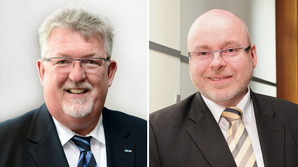 Die Vorsitze der KBS Vertreterversammlung: Vorsitzender Frank Vanhofen, Arbeitgebervertreter, und stellvertretender Vorsitzender Robert Prill, Versichertenvertreter Die Vorsitze der KBS Vertreterversammlung: Vorsitzender Frank Vanhofen, Arbeitgebervertreter, und stellvertretender Vorsitzender Robert Prill, Versichertenvertreter