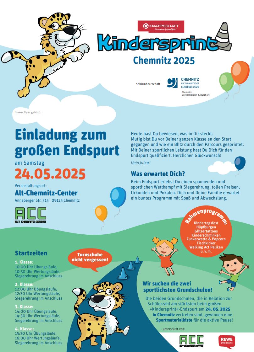 Tolles Programm beim KNAPPSCHAFT-Kindersprint am 24. Mai 2025 in Chemnitz Tolles Programm beim KNAPPSCHAFT-Kindersprint am 24. Mai 2025 in Chemnitz
