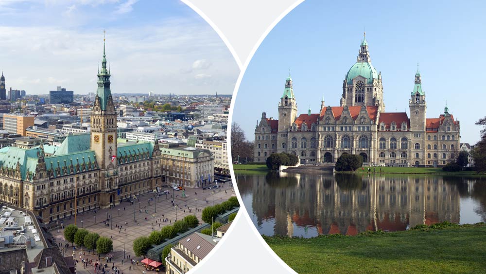 Ein Zusammenschnitt aus Hamburg und Hannover. Ein Zusammenschnitt aus Hamburg und Hannover.
