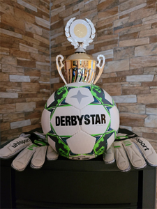 Fußball, Handschuhe und Pokal Fußball, Handschuhe und Pokal