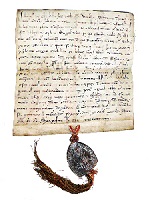 Ein historisches Schriftstück von 1260 mit der ersten bekannten Nennung der Knappschaft.