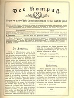 Die erste Ausgabe des "Kompaß - Organ der Knappschaft-Berufsgenossenschaft für das deutsche Reich". Die erste Ausgabe des "Kompaß - Organ der Knappschaft-Berufsgenossenschaft für das deutsche Reich".